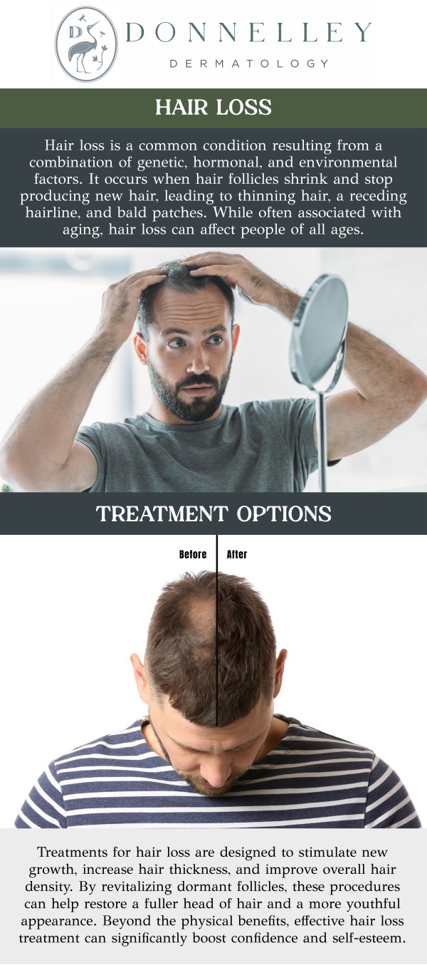 Hair loss can result from factors like genetics, stress, or hormonal changes. Dr. Naomi Donnelley, MD, FAAD, a board-certified dermatologist, provides personalized treatments to slow or reverse hair loss. The diagnostic process involves a thorough evaluation to determine the type of hair loss, using techniques like scalp biopsies or a "pull test." Based on the findings, Dr. Donnelley creates a tailored treatment plan which may include topical solutions or oral medications. Early intervention helps prevent permanent damage and restores confidence by effectively managing the condition. For more information, contact us or schedule an appointment online. We are conveniently located at 1075 Park Ave , #1C, New York, NY, 10128.